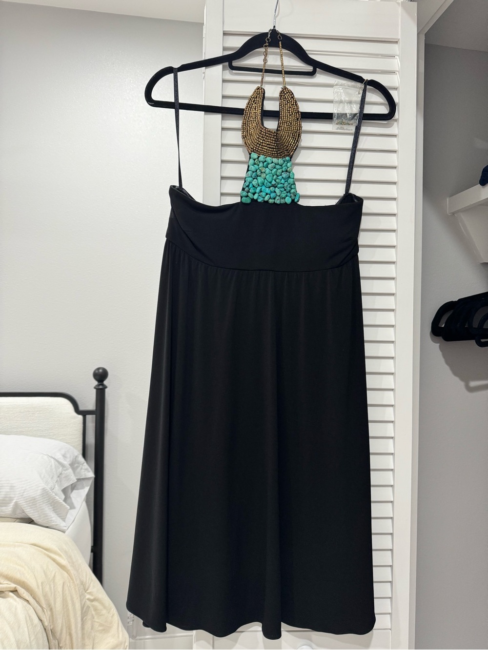 Cache Black Strapless Midi Dress
